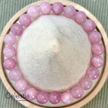 Kunzite Beaded Bracelet - Natural Stone Stacking Jewellery