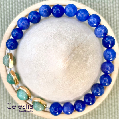 Kyanite & Amazonite Fidget Spinner Bracelet - Stacking Anxiety Jewellery