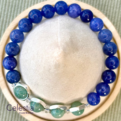 Kyanite & Amazonite Fidget Spinner Bracelet - Stacking Anxiety Jewellery