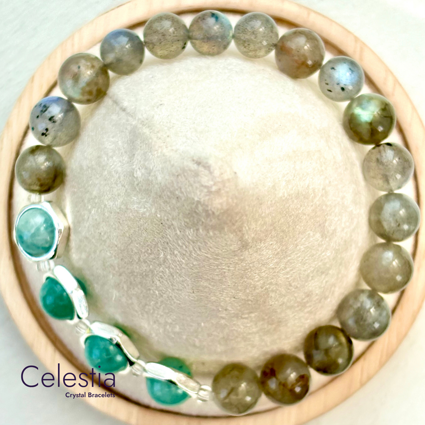Amazonite & Labradorite Fidget Spinner Bracelet - Stacking Anxiety Jewellery