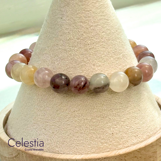 Lavender Quartz Beaded Bracelet - Natural Stone Stacking Jewellery