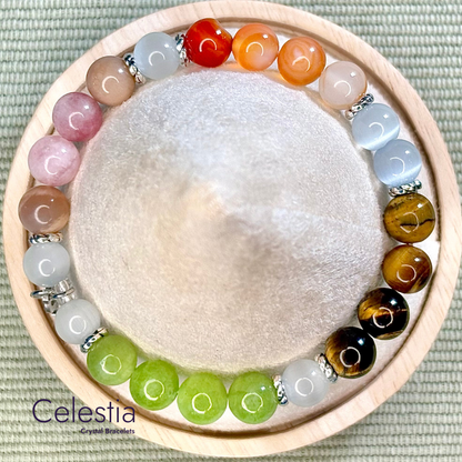 Leo Crystal Healing Zodiac Starsign Bracelet - Natural Stone Stacking Jewellery