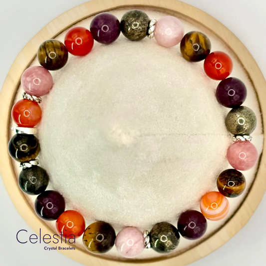 Leo Crystal Healing Zodiac Starsign Bracelet - Natural Stone Stacking Jewellery