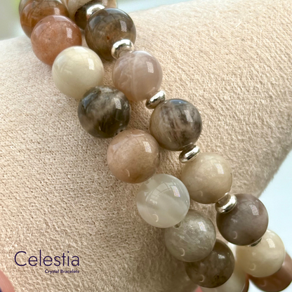 Mixed Moonstone Beaded Bracelet - Natural Stone Stacking Jewellery