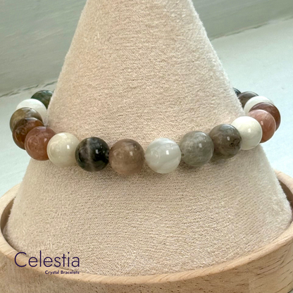 Mixed Moonstone Beaded Bracelet - Natural Stone Stacking Jewellery