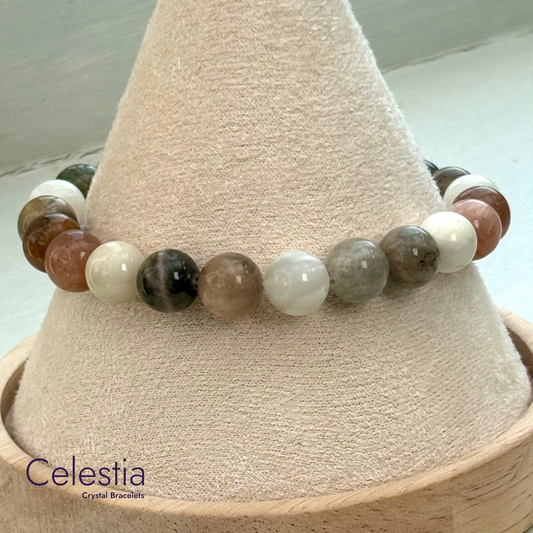 Mixed Moonstone Beaded Bracelet - Natural Stone Stacking Jewellery