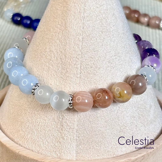Pisces Crystal Healing Zodiac Starsign Bracelet - Natural Stone Stacking Jewellery