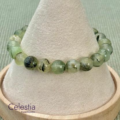 Prehnite Beaded Bracelet - Natural Stone Stacking Jewellery