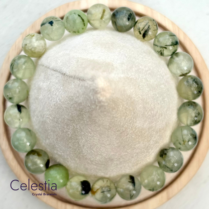 Prehnite Beaded Bracelet - Natural Stone Stacking Jewellery