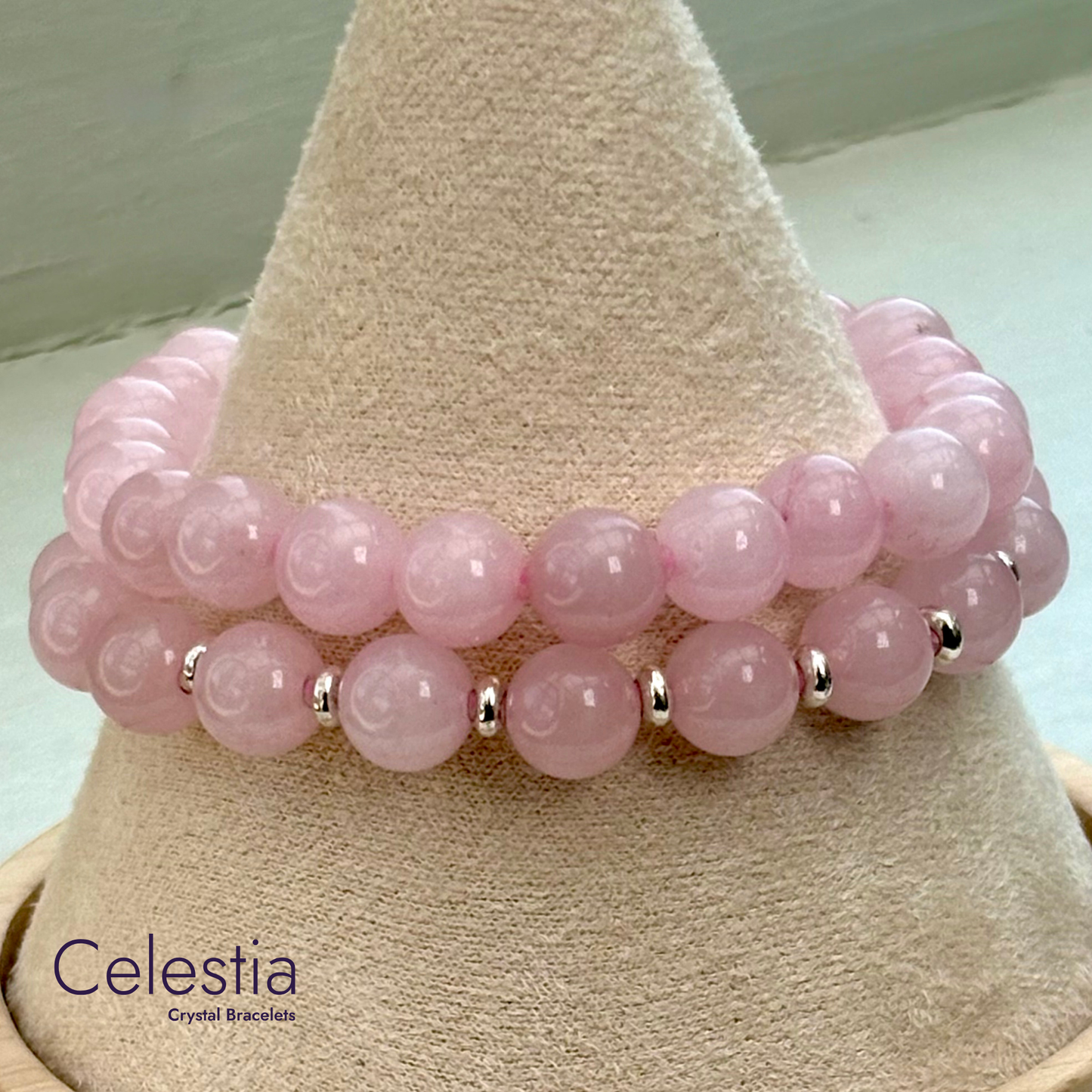 Rose Quartz Beaded Bracelet - Natural Stone Stacking Jewellery