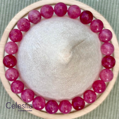 Strawberry Quartz Beaded Bracelet - Natural Stone Stacking Jewellery