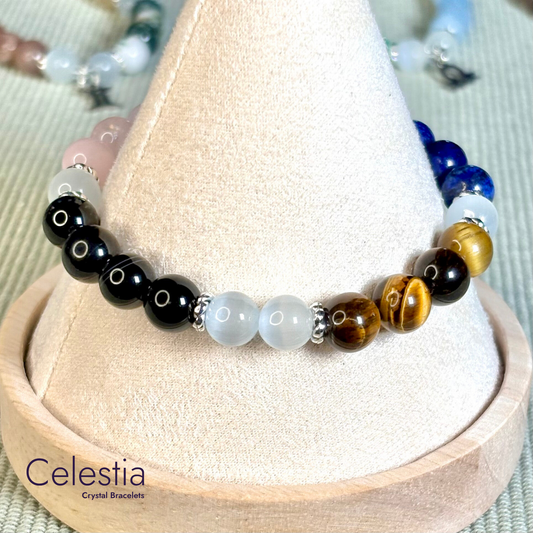 Taurus Crystal Healing Zodiac Starsign Bracelet - Natural Stone Stacking Jewellery