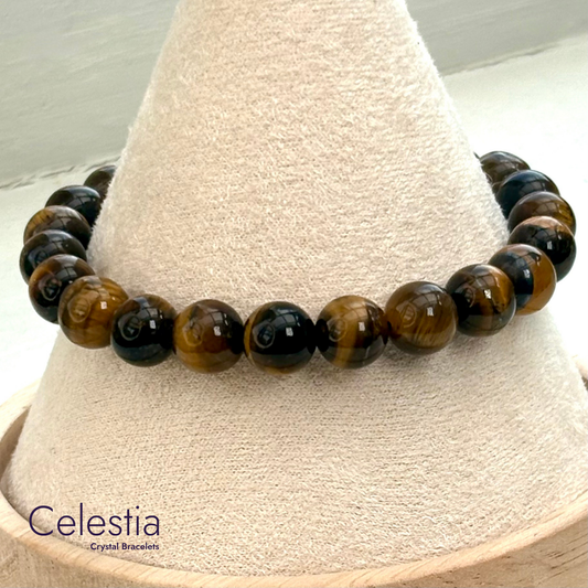 Tiger's Eye Beaded Bracelet - Natural Stone Stacking Jewellery