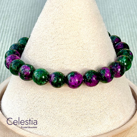 Ruby Zoisite Beaded Bracelet - Natural Stone Stacking Jewellery